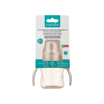Mamajoo Akıtmaz Kulplu 6+ Ay 160 ml Alıştırma Bardağı Bej