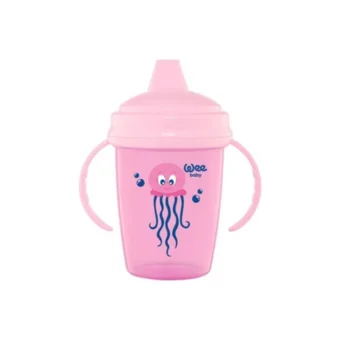 Wee Baby 755 Akıtmaz Kulplu 6+ Ay 240 ml Alıştırma Bardağı Pembe