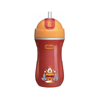 Bebedor Pipetli Akıtmaz Kulpsuz 14+ Ay 266 ml Alıştırma Bardağı Kırmızı