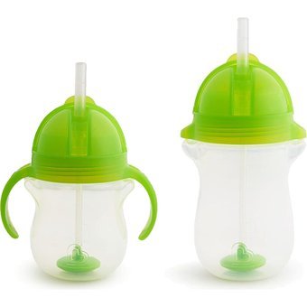 Munchkin Pipetli Akıtmaz Kulplu-Kulpsuz 6+ Ay 207 ml Alıştırma Bardağı Yeşil