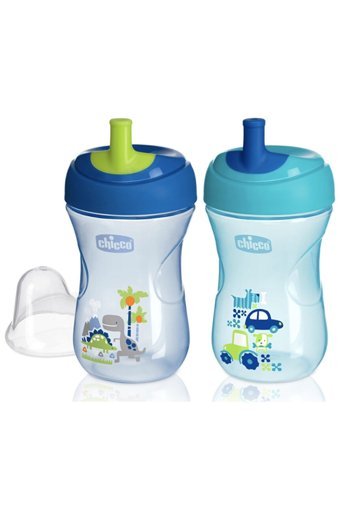 Chicco Pipetli Akıtmaz Kulpsuz 12+ Ay Alıştırma Bardağı Mavi