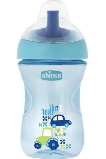 Chicco Pipetli Akıtmaz Kulpsuz 12+ Ay Alıştırma Bardağı Mavi