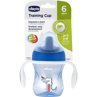 Chicco Akıtmaz Kulplu 6+ Ay 200 ml Alıştırma Bardağı Mavi