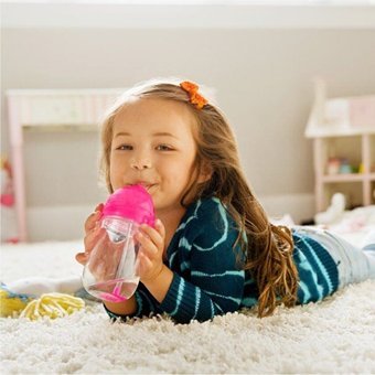 Mycey Pipetli Akıtmaz Kulpsuz 9+ Ay 200 ml Alıştırma Bardağı Pembe-Yeşil
