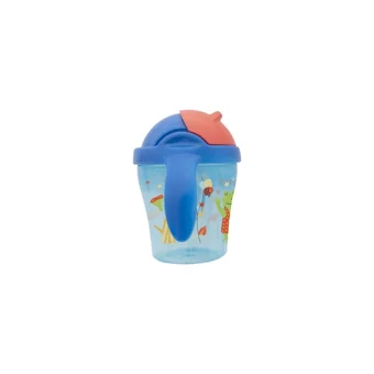 Mycey Pipetli Akıtmaz Kulplu 9+ Ay 200 ml Alıştırma Bardağı Mavi
