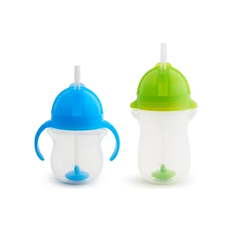 Munchkin Pipetli Akıtmaz Kulplu-Kulpsuz 6+ Ay 207 ml Alıştırma Bardağı Mavi-Yeşil