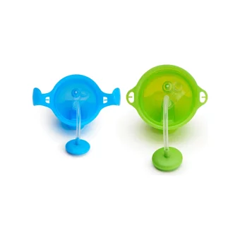 Munchkin Pipetli Akıtmaz Kulplu-Kulpsuz 6+ Ay 207 ml Alıştırma Bardağı Mavi-Yeşil