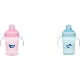 Wee Baby Akıtmaz Kulplu 6+ Ay 240 ml Alıştırma Bardağı Pembe-Mavi