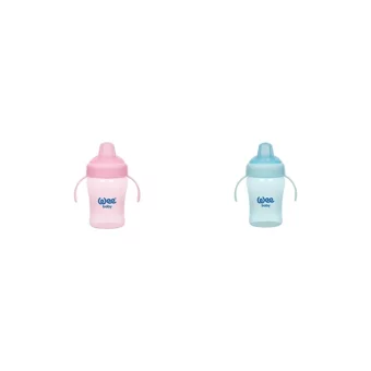 Wee Baby Akıtmaz Kulplu 6+ Ay 240 ml Alıştırma Bardağı Pembe-Mavi