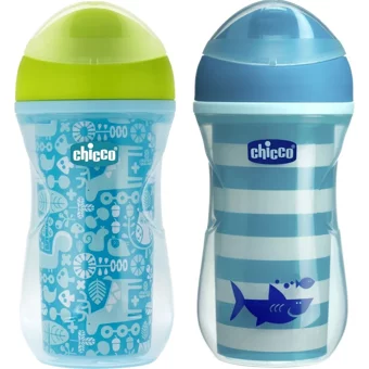 Chicco Akıtmaz Kulpsuz 14+ Ay Alıştırma Bardağı Mavi