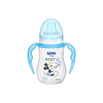 Wee Baby 188 Akıtmaz Kulplu 6+ Ay 250 ml Alıştırma Bardağı Mavi