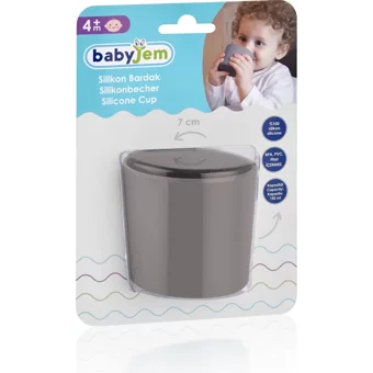 Baby Jem Kulpsuz 6+ Ay 150 ml Alıştırma Bardağı Gri
