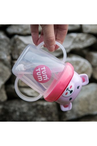 Tum Tum Pipetli Akıtmaz Kulplu 6+ Ay 200 ml Alıştırma Bardağı Pembe