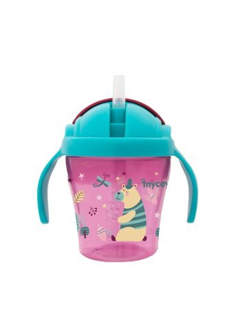 Mycey Pipetli Akıtmaz Kulplu 9+ Ay 200 ml Alıştırma Bardağı Sarı