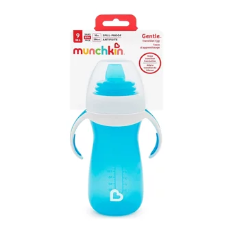 Munchkin Akıtmaz Kulplu 9+ Ay 296 ml Alıştırma Bardağı Mavi
