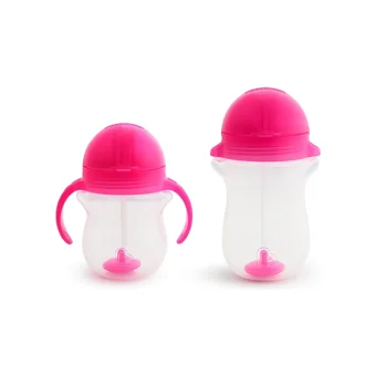 Munchkin Pipetli Akıtmaz Kulplu-Kulpsuz 6+ Ay 207 ml Alıştırma Bardağı Pembe