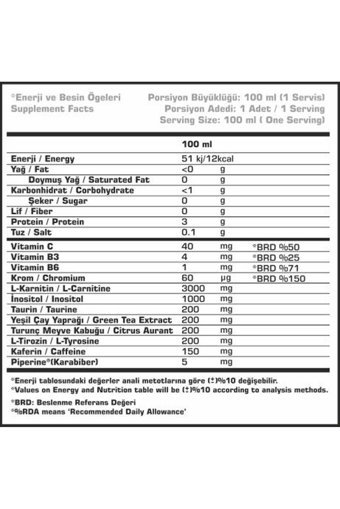 Ssn Sports Style Nutrition Limon Aromalı L-Karnitin 20 Shot