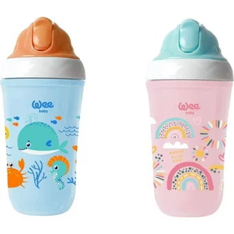 Wee Baby 352 Pipetli Akıtmaz Kulpsuz 6+ Ay 200 ml Alıştırma Bardağı Pembe