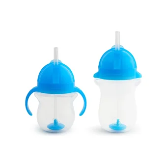 Munchkin Pipetli Akıtmaz Kulplu-Kulpsuz 6+ Ay 207 ml Alıştırma Bardağı Mavi