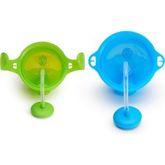 Munchkin Pipetli Akıtmaz Kulplu-Kulpsuz 6+ Ay 207 ml Alıştırma Bardağı Yeşil-Mavi