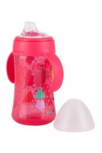 Suavinex Akıtmaz Kulplu 4+ Ay 270 ml Alıştırma Bardağı Kırmızı