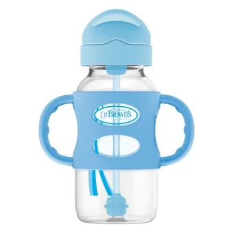 Dr.Browns Pipetli Akıtmaz Kulplu 6+ Ay 270 ml Alıştırma Bardağı Mavi