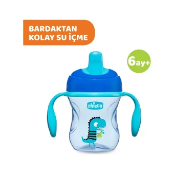 Chicco Akıtmaz Kulplu 6+ Ay 200 ml Alıştırma Bardağı Yeşil-Turuncu