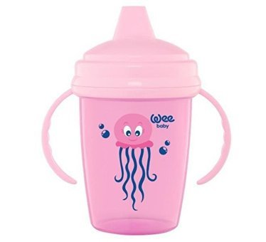 Wee Baby 755 Akıtmaz Kulplu 240 ml Alıştırma Bardağı Mavi