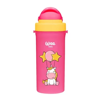 Wee Baby 896 Pipetli Akıtmaz Kulpsuz 6+ Ay 300 ml Alıştırma Bardağı Gri