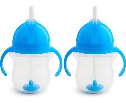 Munchkin Pipetli Akıtmaz Kulplu 6+ Ay 207 ml Alıştırma Bardağı Mavi