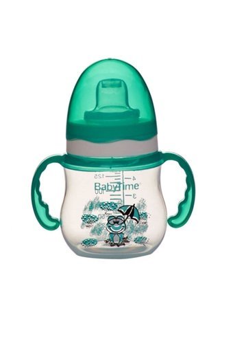 Baby Time Bt 106 Pipetli Akıtmaz Kulplu 150 ml Alıştırma Bardağı Yeşil