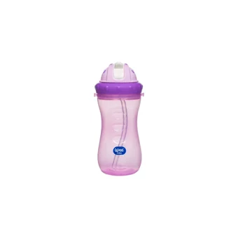 Wee Baby Pipetli Akıtmaz Kulpsuz 6+ Ay 340 ml Alıştırma Bardağı Pembe-Mor