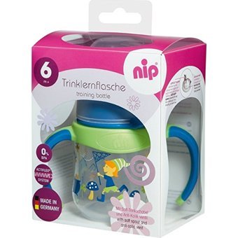 Nip Akıtmaz Kulplu 6+ Ay 150 ml Alıştırma Bardağı Mavi