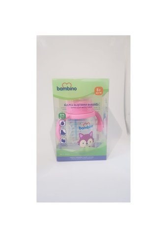 Bambino P6150 Pipetli Akıtmaz Kulplu 6+ Ay 230 ml Alıştırma Bardağı Pembe