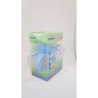 Bambino P6242 Akıtmaz Kulplu 6+ Ay 180 ml Alıştırma Bardağı Mavi