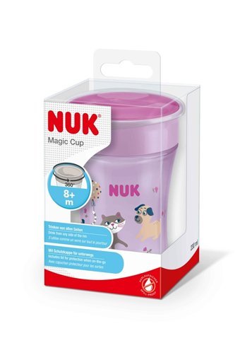 Nuk Akıtmaz Kulpsuz 8+ Ay 230 ml Alıştırma Bardağı Pembe