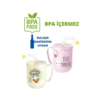 Transformacion Pipetli Kulpsuz 300 ml Alıştırma Bardağı Mavi-Sarı