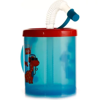 Baby Plus Pipetli Kulplu 210 ml Alıştırma Bardağı Mavi