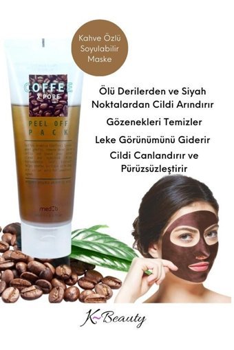 Med:B Kahve Özlü Leke Ve Gözenek Karşıtı Nemlendiricili Soyulabilir Jel Yüz Maskesi 180ml