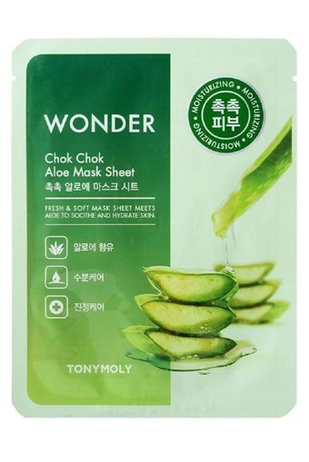 Tonymoly Wonder Chok Chok Aloe Veralı Nemlendiricili Kağıt Yüz Maskesi