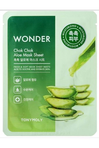 Tonymoly Wonder Chok Chok Aloe Veralı Nemlendiricili Kağıt Yüz Maskesi