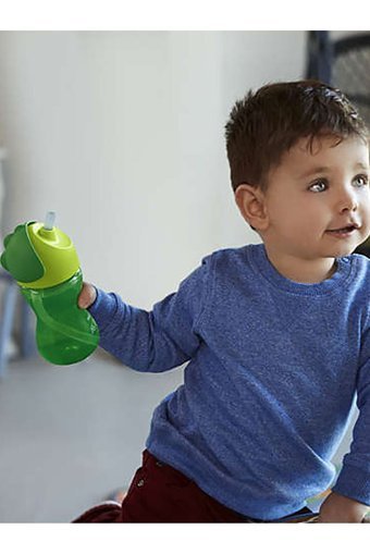 Philips Avent Pipetli Akıtmaz Kulpsuz 12+ Ay 300 ml Alıştırma Bardağı Yeşil-Pembe