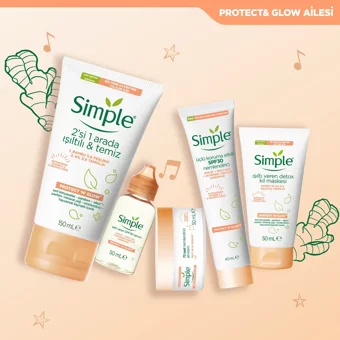 Simple 2'si 1 Arada Siyah Nokta Karşıtı Leke Giderici Sıkılaştırıcı Jel Tüp Yüz Peelingi 150 ml