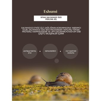 Eshumi Black Snail Sıkılaştırıcı Jel Tüp Yüz Peelingi 180 ml