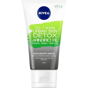 Nivea Urban Skin Detox Siyah Nokta Karşıtı Leke Giderici Sıkılaştırıcı Krem Maske Yüz Peelingi 150 ml