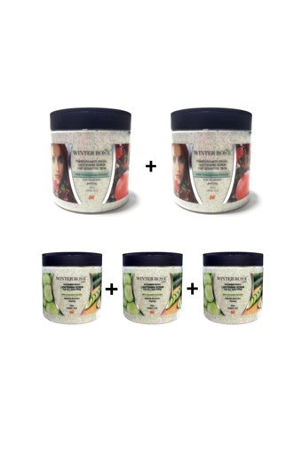 Wınter Rose Salatalık Özlü Jel Maske Yüz Peelingi 3x500 ml + Winter Rose Naz Özlü Kumlu Maske 2x500 gr