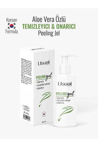 Usual Aloe Vera & Salatalık Özü & E Vitamini Siyah Nokta Karşıtı Jel Şişe Yüz Peelingi 100 ml
