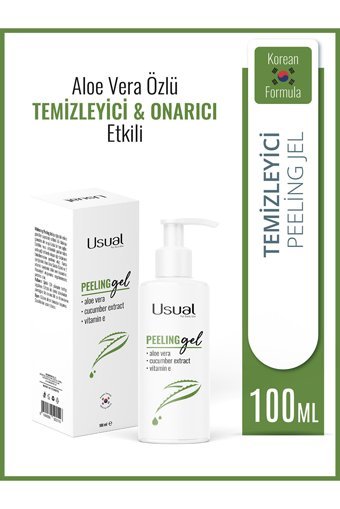 Usual Aloe Vera & Salatalık Özü & E Vitamini Siyah Nokta Karşıtı Jel Şişe Yüz Peelingi 100 ml