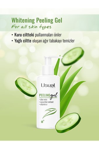 Usual Aloe Vera & Salatalık Özü & E Vitamini Siyah Nokta Karşıtı Jel Şişe Yüz Peelingi 100 ml