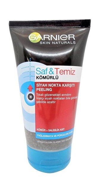 Garnier Saf Temiz Kömürlü Siyah Nokta Karşıtı Jel Tüp Yüz Peelingi 150 ml